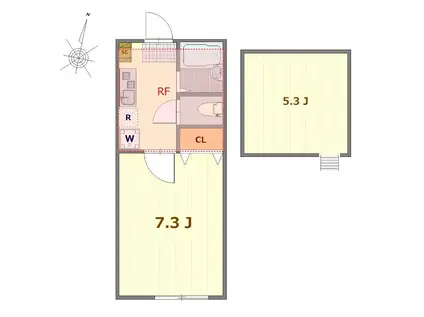 ポモドーロ千川(1K/2階)の間取り写真