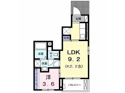 カーサ・ドマーニ(1LDK/1階)の間取り写真