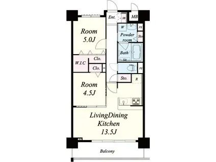 ビビアンパレス桜川公園(2LDK/6階)の間取り写真