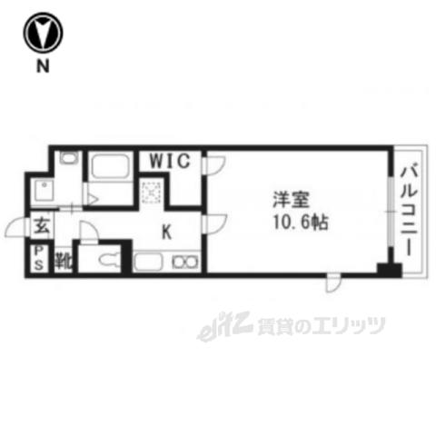 エスリード西小路御池(1K/4階)の間取り写真