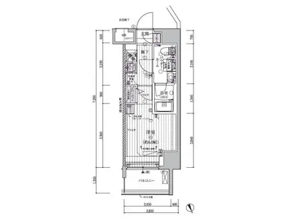 メインステージ立川VI(1K/4階)の間取り写真