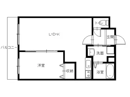 SGB浜町(1LDK/3階)の間取り写真