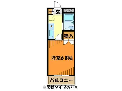 グラドゥアーレII(1K/3階)の間取り写真