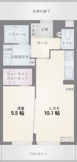 セレスト(1LDK/2階)の間取り写真