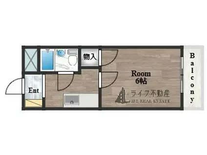 OMマンション(1K/1階)の間取り写真