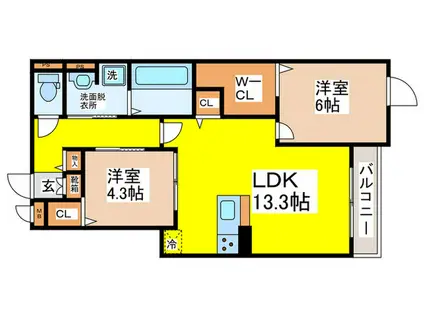 メゾン ド セリジエ(2LDK/2階)の間取り写真
