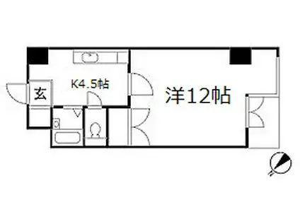 ルアール国光(1K/8階)の間取り写真