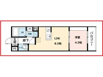 オーアールオー(1LDK/1階)の間取り写真