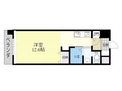 テリオ中島西(1K/5階)の間取り写真