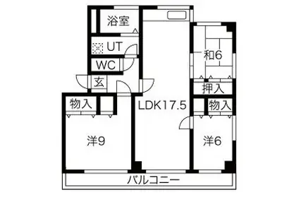 パークウエスト貴船 B棟(3LDK/3階)の間取り写真