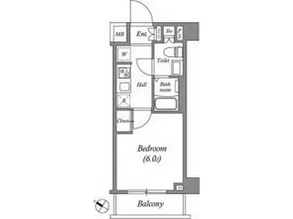GENOVIA南行徳SKYGARDEN(1K/5階)の間取り写真
