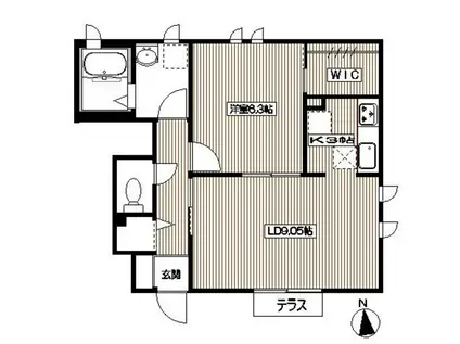 NEU STADT A(1LDK/1階)の間取り写真