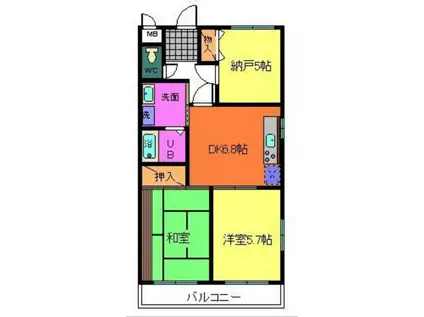 プリモディーネ高石(3DK/3階)の間取り写真