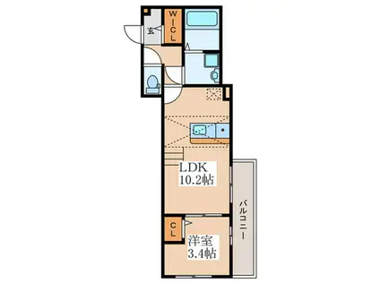 BESTSTAGE羽村市五ノ神4丁目1(1LDK/3階)の間取り写真