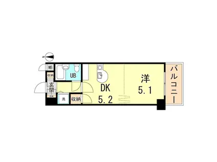 クローバー御幣島(1K/3階)の間取り写真