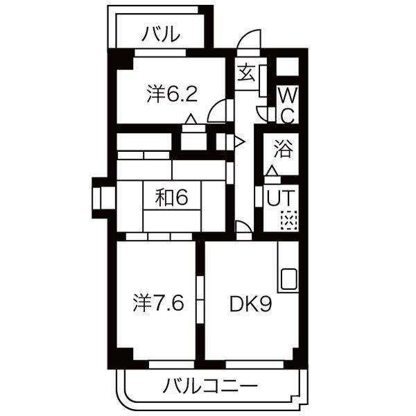 メゾンボー隅田(3DK/2階)の間取り写真