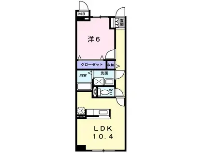 アグライア(1LDK/2階)の間取り写真
