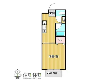 ハイグレード4(1K/1階)の間取り写真