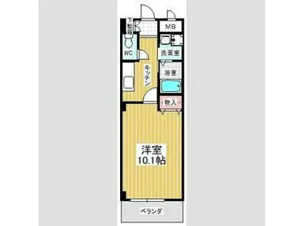 本州ビルII(1K/6階)の間取り写真