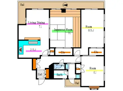 パ-クサイド21(3LDK/3階)の間取り写真