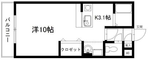 VEIN(1K/4階)の間取り写真