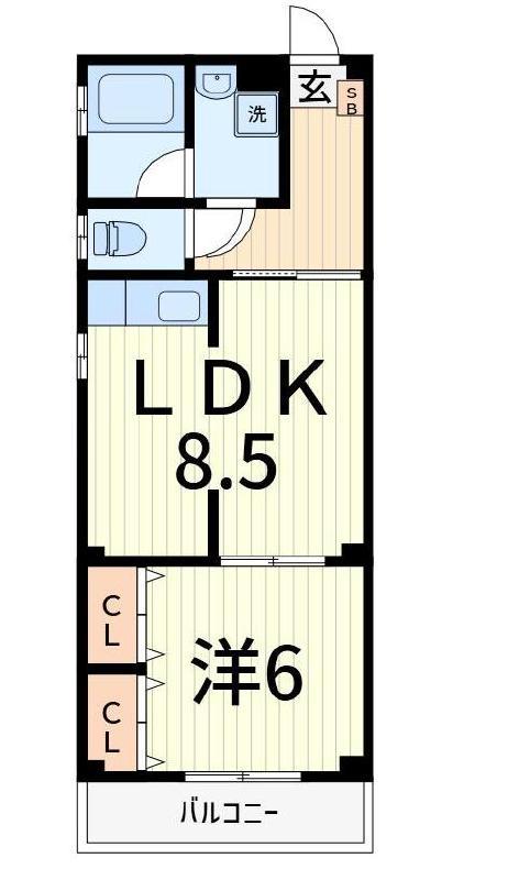 ロワジール(1LDK/3階)の間取り写真