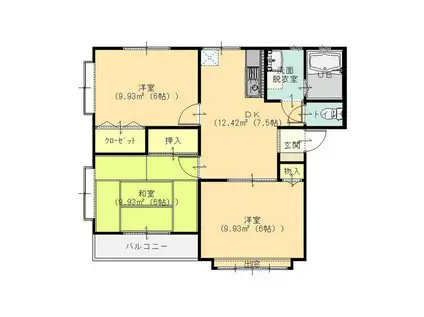 アネックス宮(3DK/2階)の間取り写真