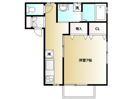 トークエクメーネ(1K/2階)の間取り写真