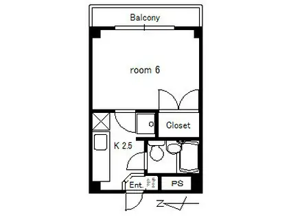 丸久保マンション(1K/2階)の間取り写真