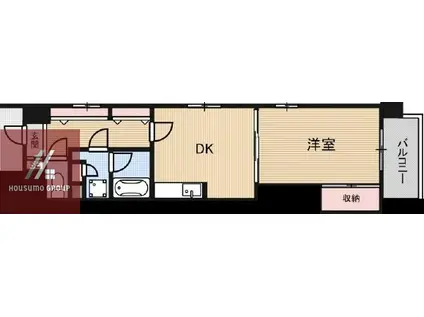 AURORA COURT木川(1DK/3階)の間取り写真