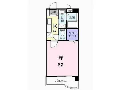 フリーアメニティーONE(1K/3階)の間取り写真