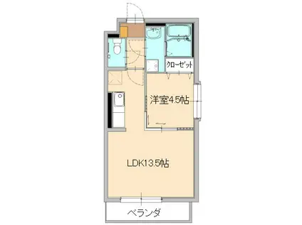 グランドソレイユ(1LDK/2階)の間取り写真