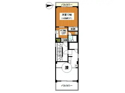 蒲田ビル(1K/4階)の間取り写真