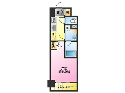 ハーモニーレジデンス武蔵小杉2(1K/1階)の間取り写真