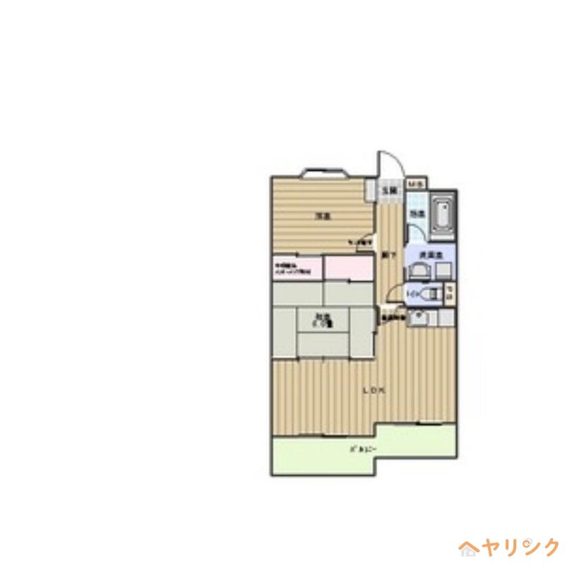 向陽ハイム(2LDK/4階)の間取り写真