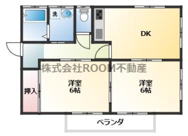 クラーロ(2DK/2階)の間取り写真