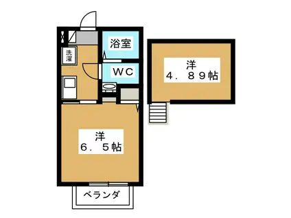 ゲートウェイ白楽(1K/1階)の間取り写真