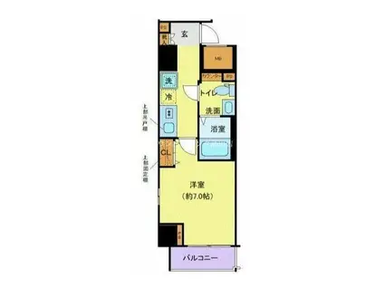 クレヴィスタ蒲田(1K/8階)の間取り写真