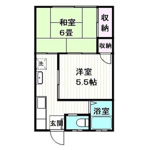 ハイツ下原(2K/1階)の間取り写真