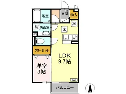 サンクレア I II III II(1LDK/1階)の間取り写真