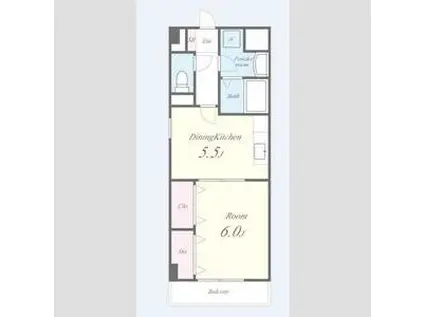 キューヴ(1DK/3階)の間取り写真