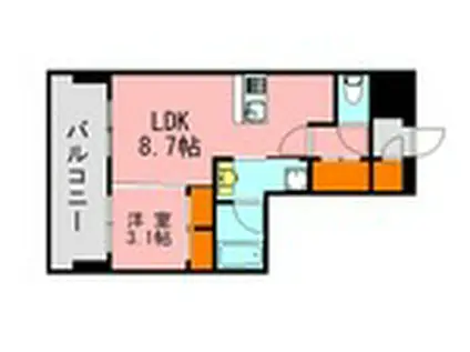 K320(1LDK/10階)の間取り写真