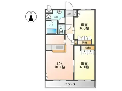 フォル・フリーデ(2LDK/1階)の間取り写真