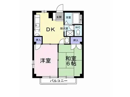 光III(2DK/2階)の間取り写真