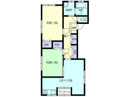 フレンズ(2LDK/2階)の間取り写真