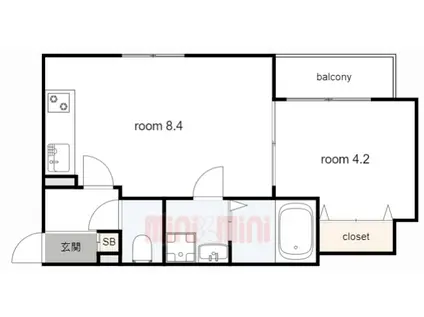 SERIRIA COMFORT KUISE(1LDK/2階)の間取り写真