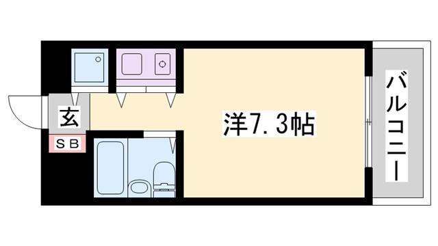 クリーンピア南大路時計台(ワンルーム/9階)の間取り写真