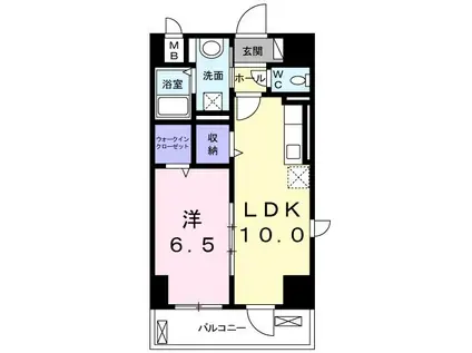 ドエル グランデュール(1LDK/9階)の間取り写真