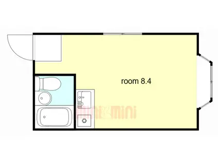 宝ハイツ塚本(ワンルーム/3階)の間取り写真