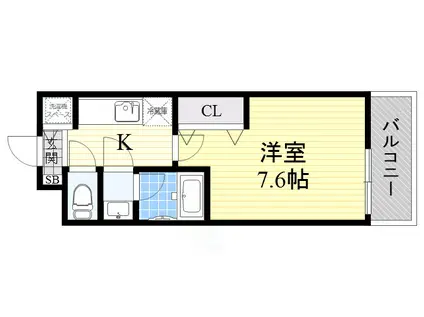 ラフィーネ聖天坂3番館(1K/2階)の間取り写真